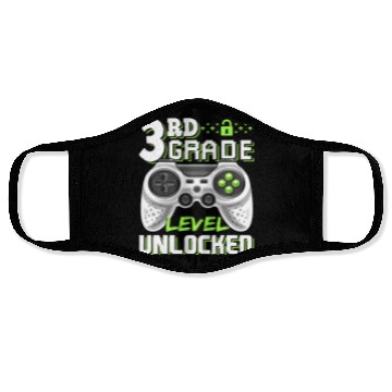 Discover 3rd Grade Level Unlocked Video Game Back to School Face Masks