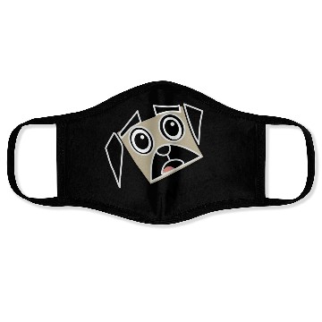 Discover Surprised pug Face Masks