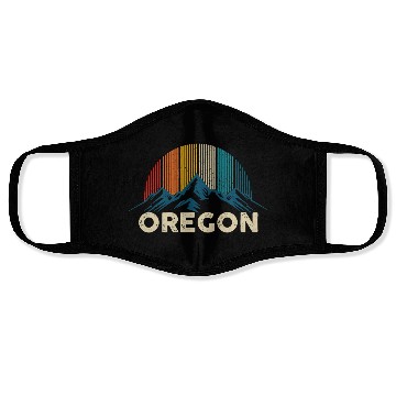 Discover Oregon Vintage Mountains Nature Hiking Gift Face Masks