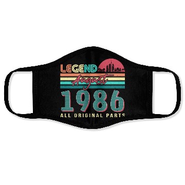 Discover Building Year 1986 In August Face Masks