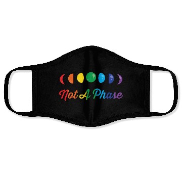 Discover LGBT Not A Phase Funny Rainbow Moon Phase Gift Face Masks