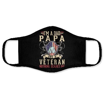 Discover Dad Papa US Veteran Patriotic Father American Face Masks