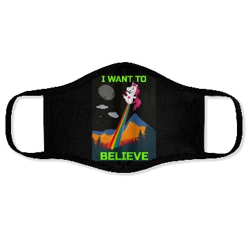Discover Unicorn "I Want To Believe" UAP Outfit Alien Ufo Face Masks