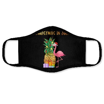 Discover Christmas In July Pineapple Xmas Tree Lights Face Masks