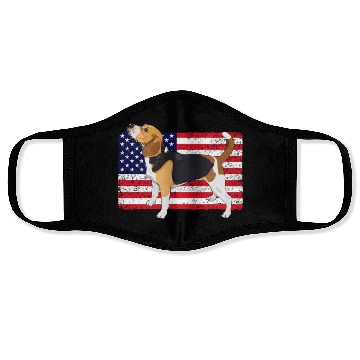 Discover Patriotic US Flag Beagle Face Masks