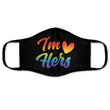 Discover I'm Hers Funny Lgbt Couple Lesbian Gay Rainbow Face Masks