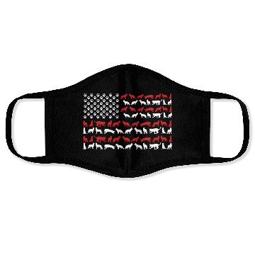 Discover German Shepherd US FLAG Face Masks