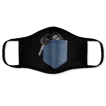 Discover Car key with remote control in your pocket Face Masks