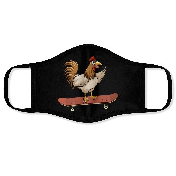 Discover Skateboard Chicken Skateboarding Farm Animal Face Masks