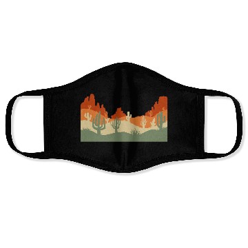 Discover Retro Western Cactus Desert Cowboy Face Masks
