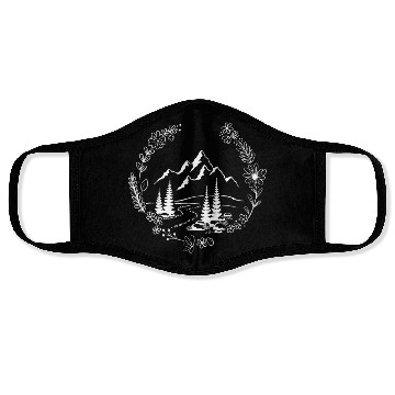 Discover Flower Mountain Landscape Wilderness Forest Face Masks