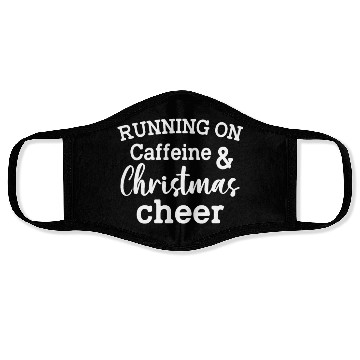 Discover Running On Caffeine Christmas Cheer Face Masks