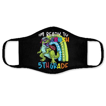 Discover Im Ready To Crush 5th Grade T Rex Dinosaur Face Masks