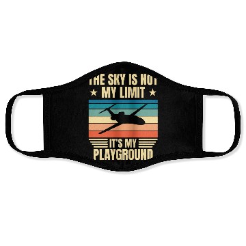Discover The Sky Is Not My Limit - Aviation Pilot Face Masks