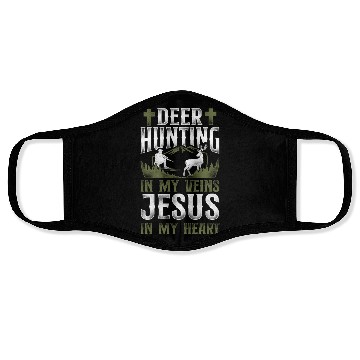 Discover Buck Deer Hunting Hunter Jesus Face Masks