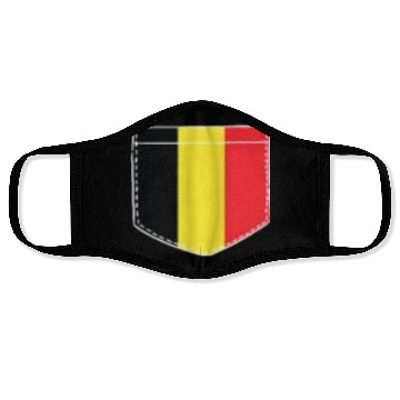 Discover belgium flag in a shape of a pocket Face Masks