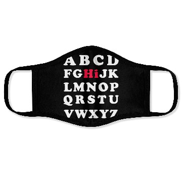 Discover HI Alphabet Back To School Pre K Kindergarten Face Masks