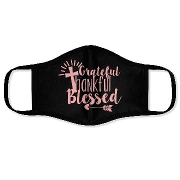 Discover Grateful Thankful And Blessed Jesus Cross Face Masks