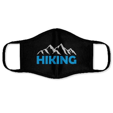Discover Hiking mountains landscape silhouette Face Masks
