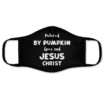 Discover Powered By Pumpkin Spice And Jes... Face Masks