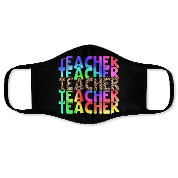 Discover Teacher, colorful. Leopard Face Masks