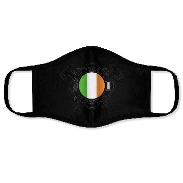 Discover Firefighter Maltese (black) with Irish Flag Face Masks