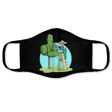 Discover Garden Gardener Cut Hedge Middle Finger Gardening Face Masks