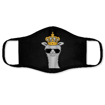 Discover King llama sunglasses stay Face Masks
