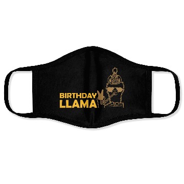Discover Cool Birthday Llama Sunglasses Face Masks