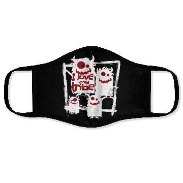 Discover I Love My Tribe Funny Monster Family Reunion Face Masks