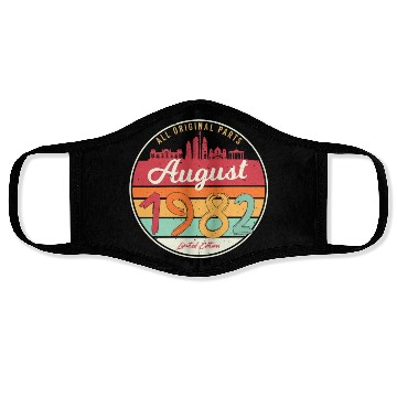 Discover 40th Birthday August 1982 Face Masks