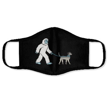Discover Bigfoot Sasquatch Walking Irish Wolfhound Face Masks