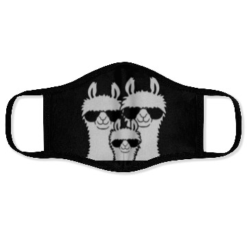 Discover Llama family parents child Face Masks
