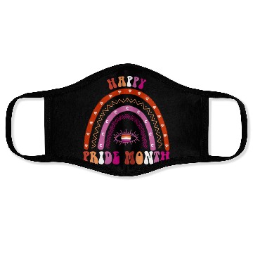 Discover Rainbow Happy Pride Month Lesbian Face Masks