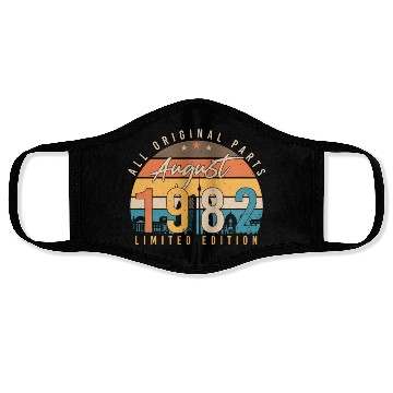 Discover 40th Birthday August 1982 Face Masks