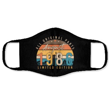 Discover Year Of Construction 1986 In August Face Masks