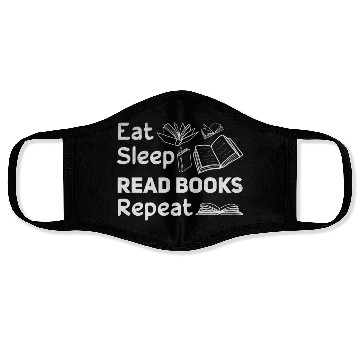 Discover Eat Sleep Read Books Repeat Bookworm Book Lover Face Masks