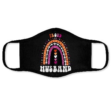 Discover Proud Husband Lesbian Pride Boho Rainbow Face Masks