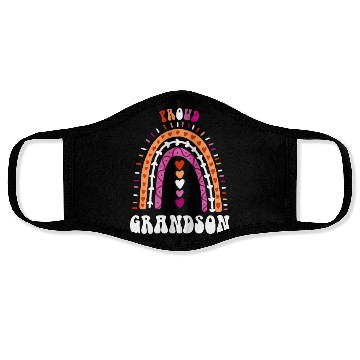 Discover Proud Grandson Lesbian Pride Boho Rainbow Face Masks