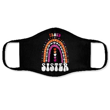 Discover Proud Sister Lesbian Pride Boho Rainbow Face Masks