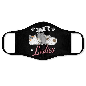 Discover I Love My Ladies Cat Owner Cute Cat Mom Love Cats Face Masks