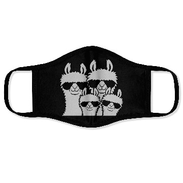 Discover Llama family parents child Face Masks