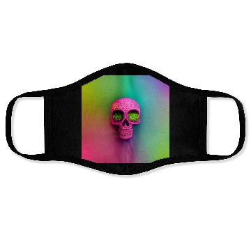 Discover budsack neon neon mexican holiday skull day Face Masks