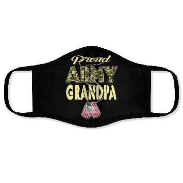 Discover Proud Army Grandpa Camo Us Dog Tag Military Grandf Face Masks