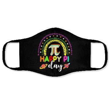 Discover happy pi day mamatic math teacher leopard rainbow Face Masks