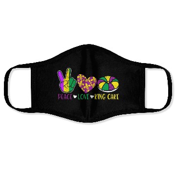 Discover Peace Love King Cake Face Masks