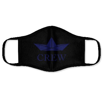 Discover Crew (Crew Complement Paper Boat Paper Ship, Navy) Face Masks