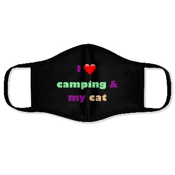 Discover camping and my cat is my best habits Face Masks