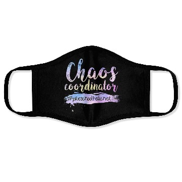 Discover Chaos Coordinator Face Masks Cute Preschool Teacher Face Masks