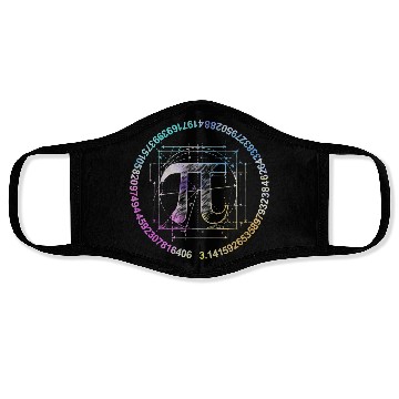 Discover Pi novelty circle watercolor Face Masks for Pi Day